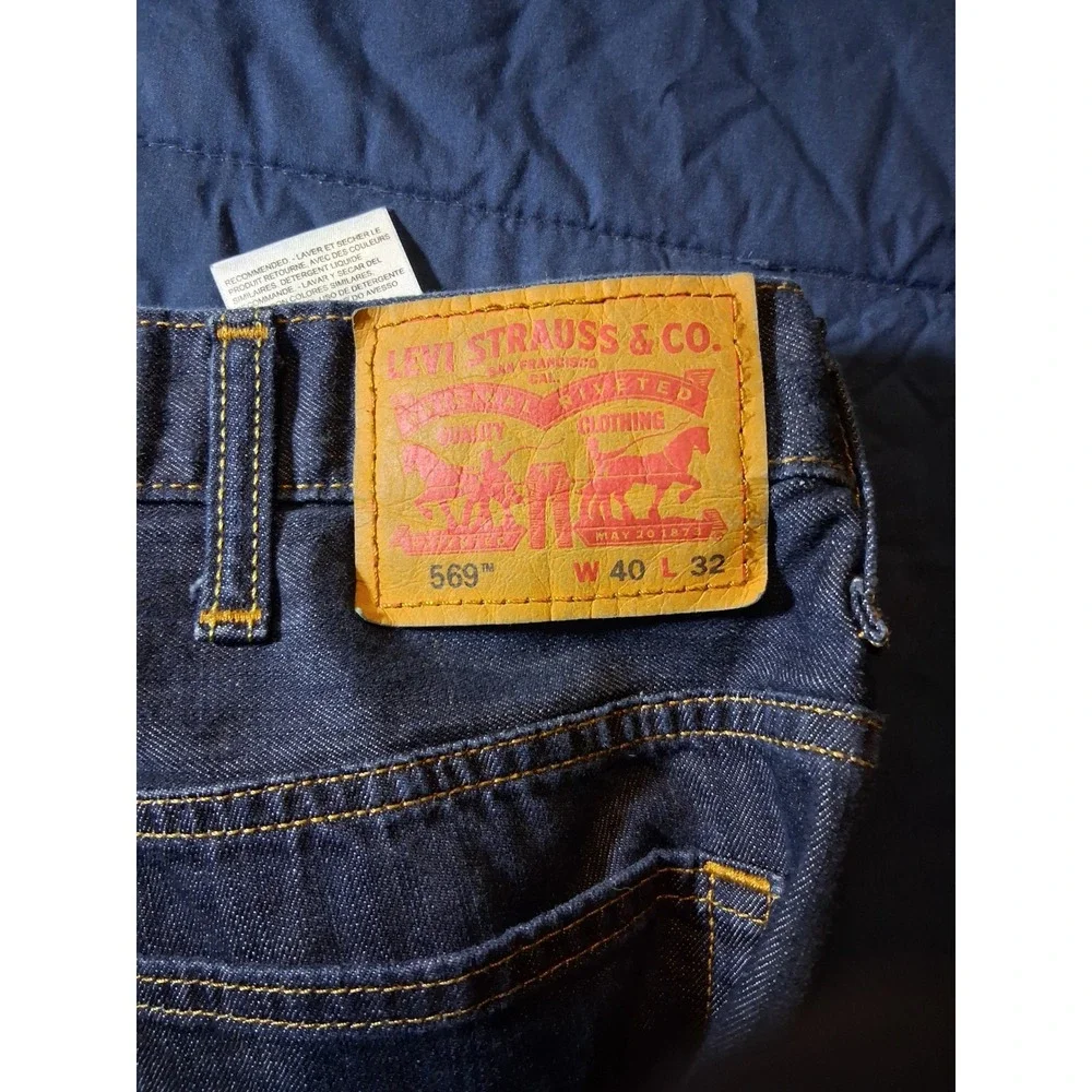 Levis 569 Loose Straight Fit Mens Jeans Dark‎ Wash Indigo W40 L32 00569-0127